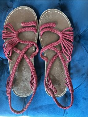 Bokyna Soulmate Burgundy Braided Sandals